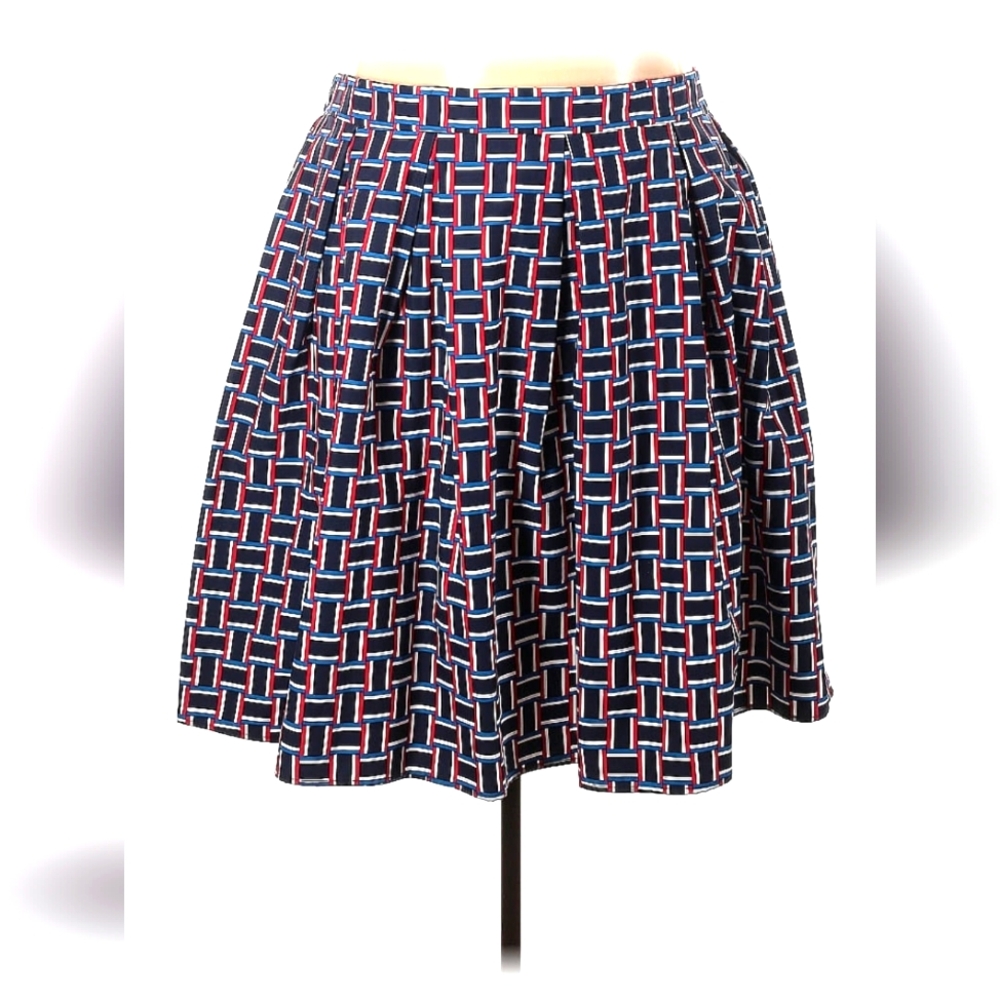 Eloquii X Draper James Blue and Red Skater Skirt